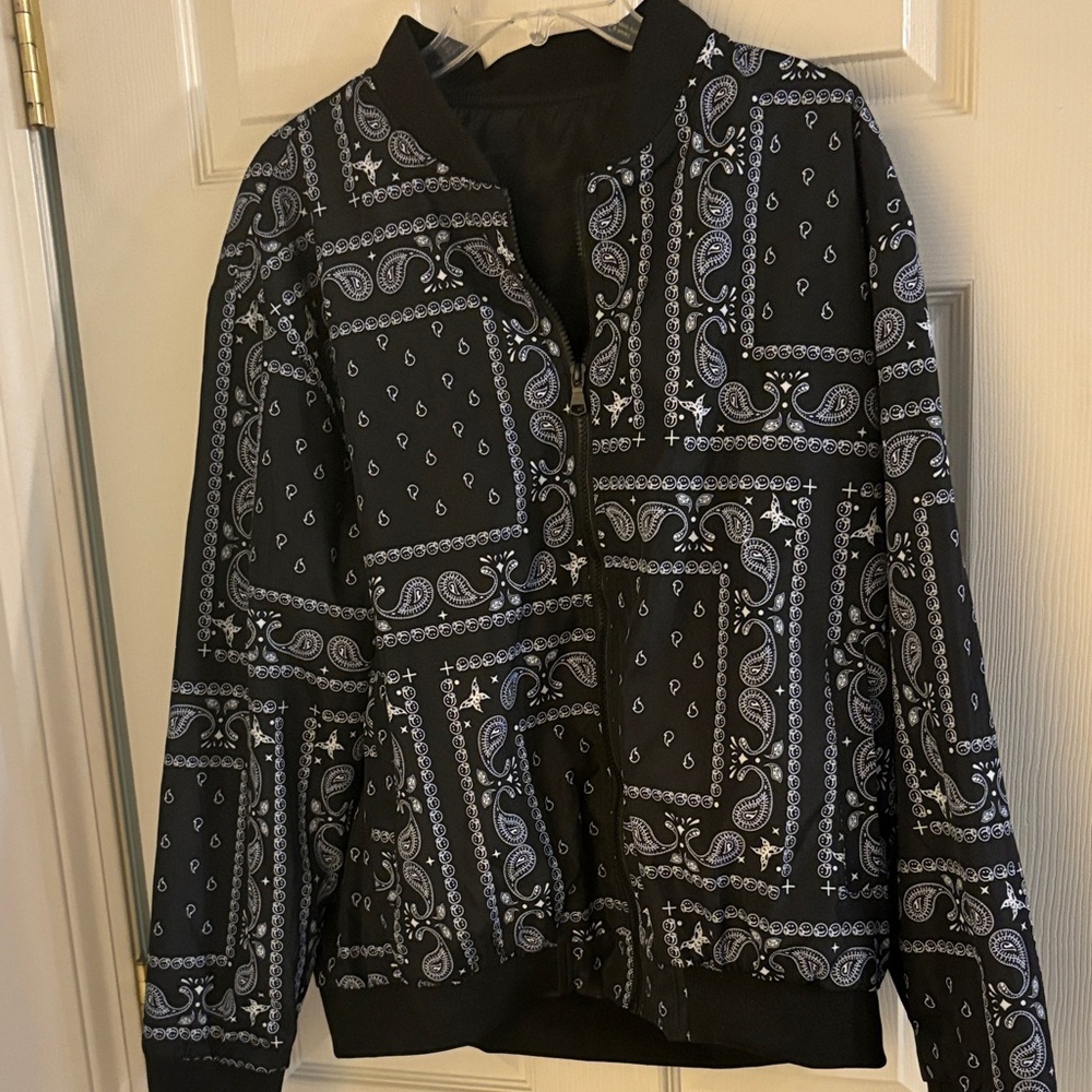 Black and White Paisley Bandana Jacket
